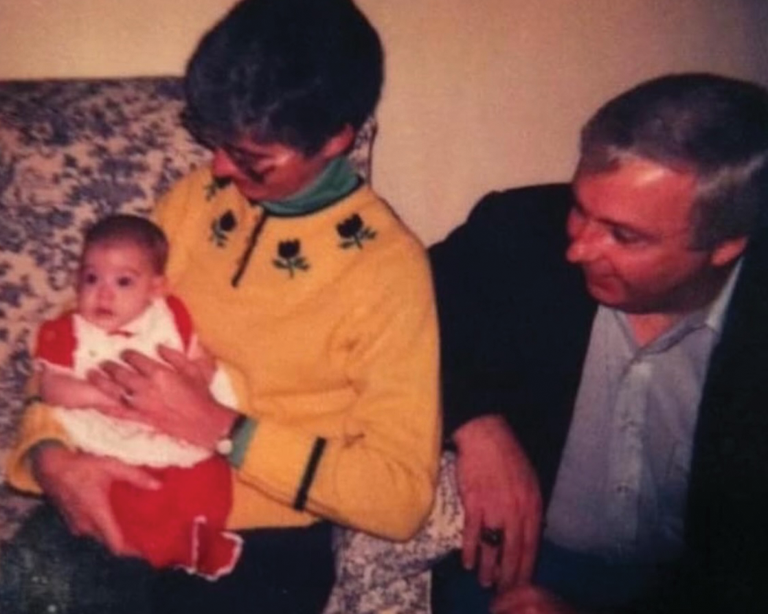 Baby Kathleen and her parents